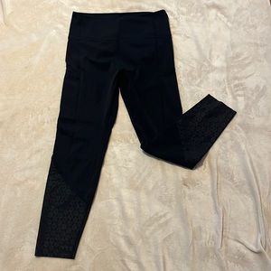 Black Flower Power Luxe Hi-Rise 7/8 24"